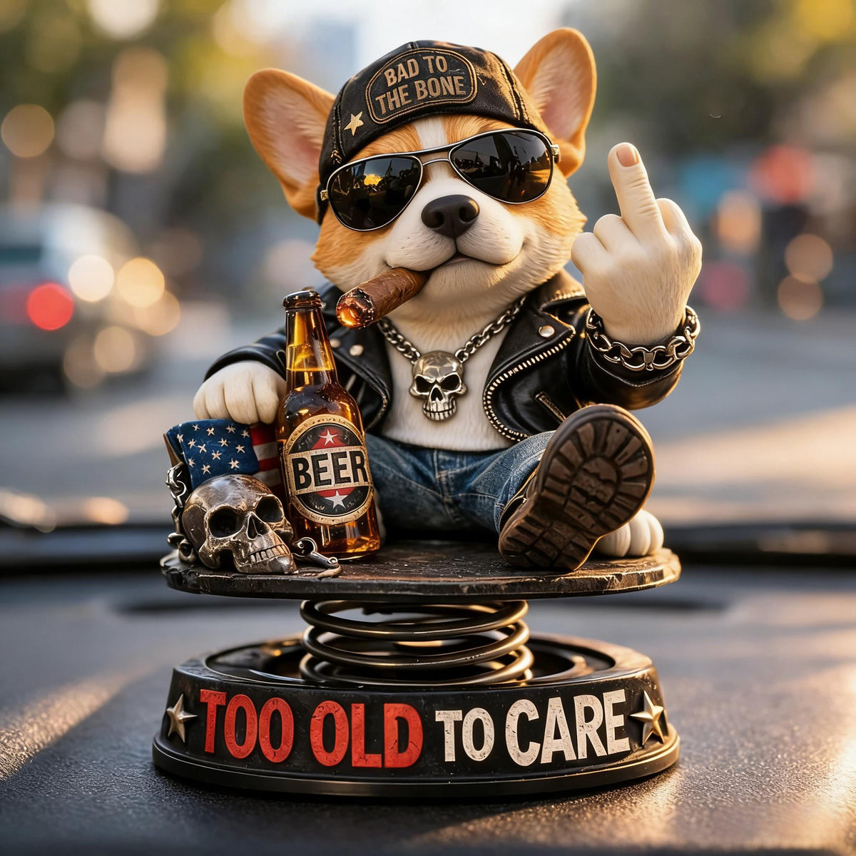 Too Old To Care Dashhoard Bobblehead