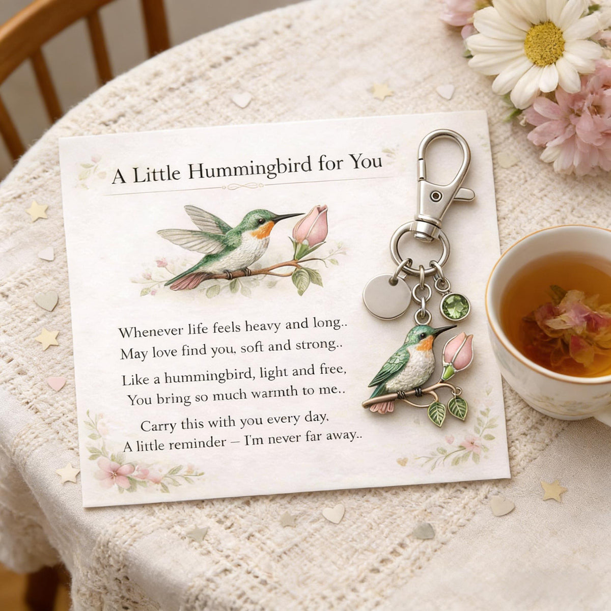 A Little Hummingbird for You keychain-A Meaningful Mother’s Day Gift Filled with Love & Comfort