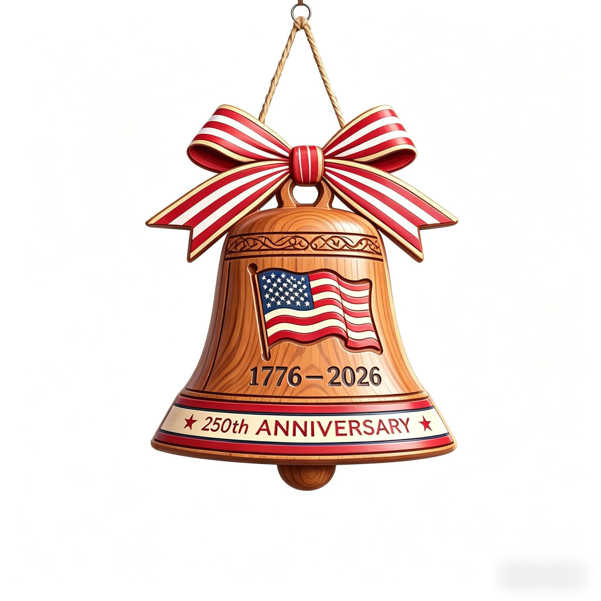🇺🇸 250th Anniversary Liberty Bell Wooden Door Hanger