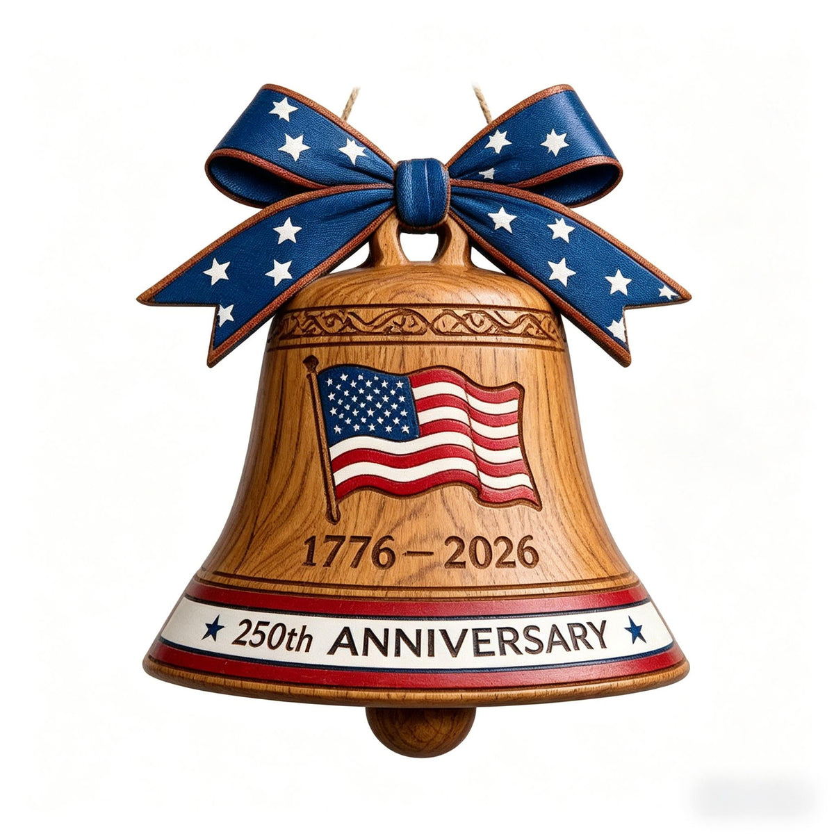 🇺🇸 250th Anniversary Liberty Bell Wooden Door Hanger