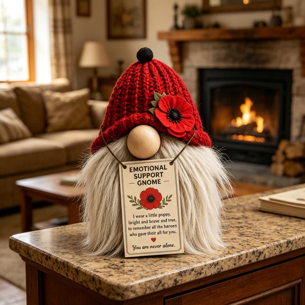 Poppy Memorial Emotional Support Gnome