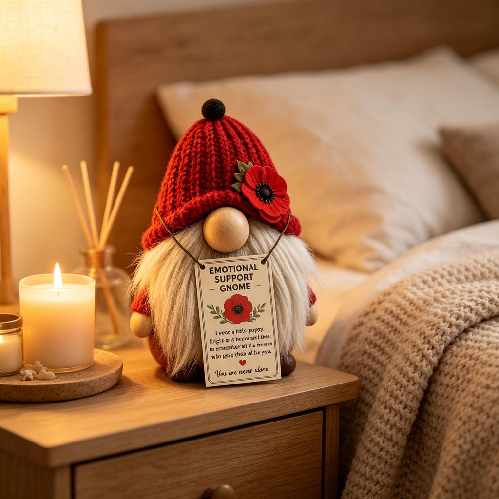 Poppy Memorial Emotional Support Gnome