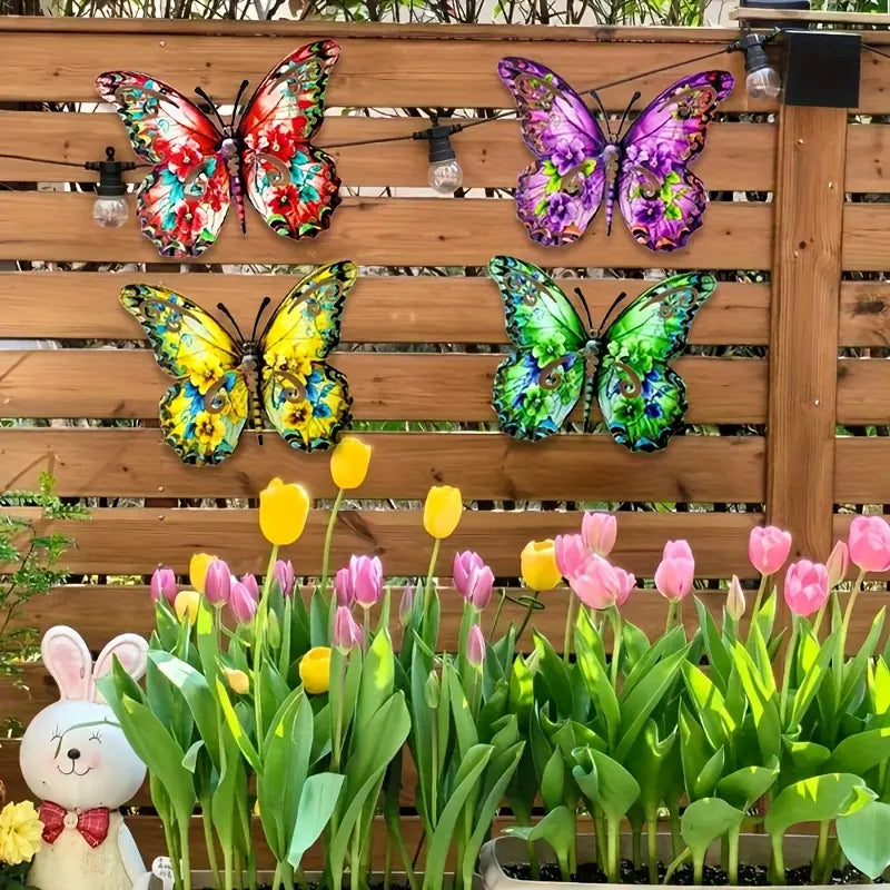🦋 Vibrant Metal Butterfly Wall Decor Set (4 PCS)