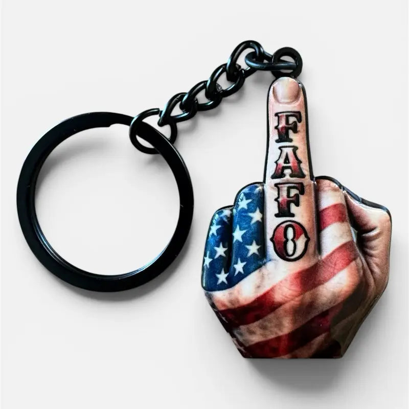 Middle Finger FAFO Keychain