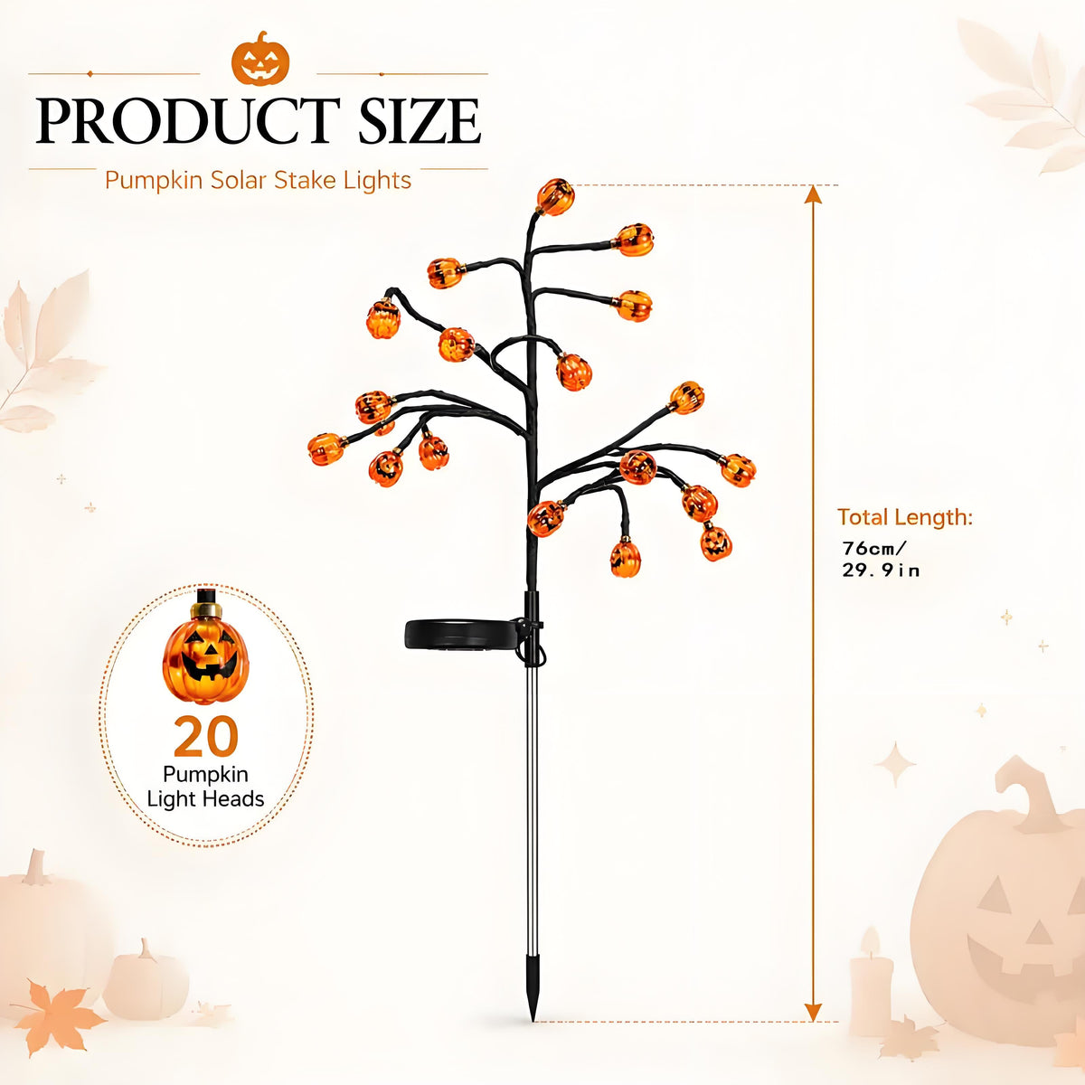 🎃 Pumpkin Solar Stake Lights – Halloween Outdoor Yard Decor