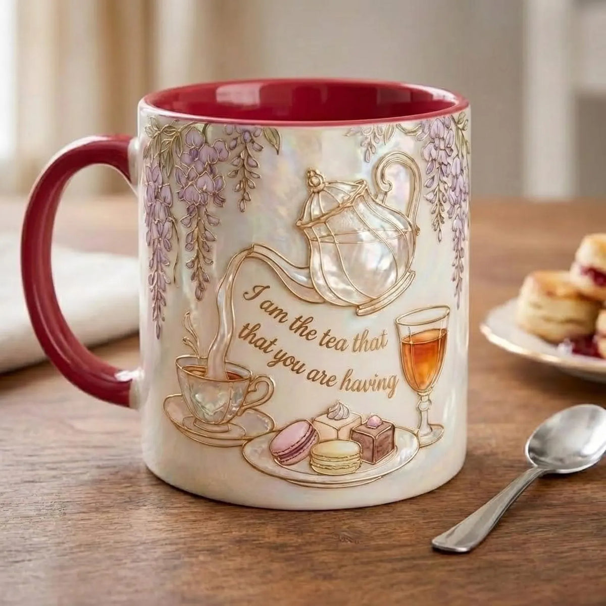 I Am The Tea That You Are Having Faux 3D Mug – Bookish Tea Lover Accent Mug