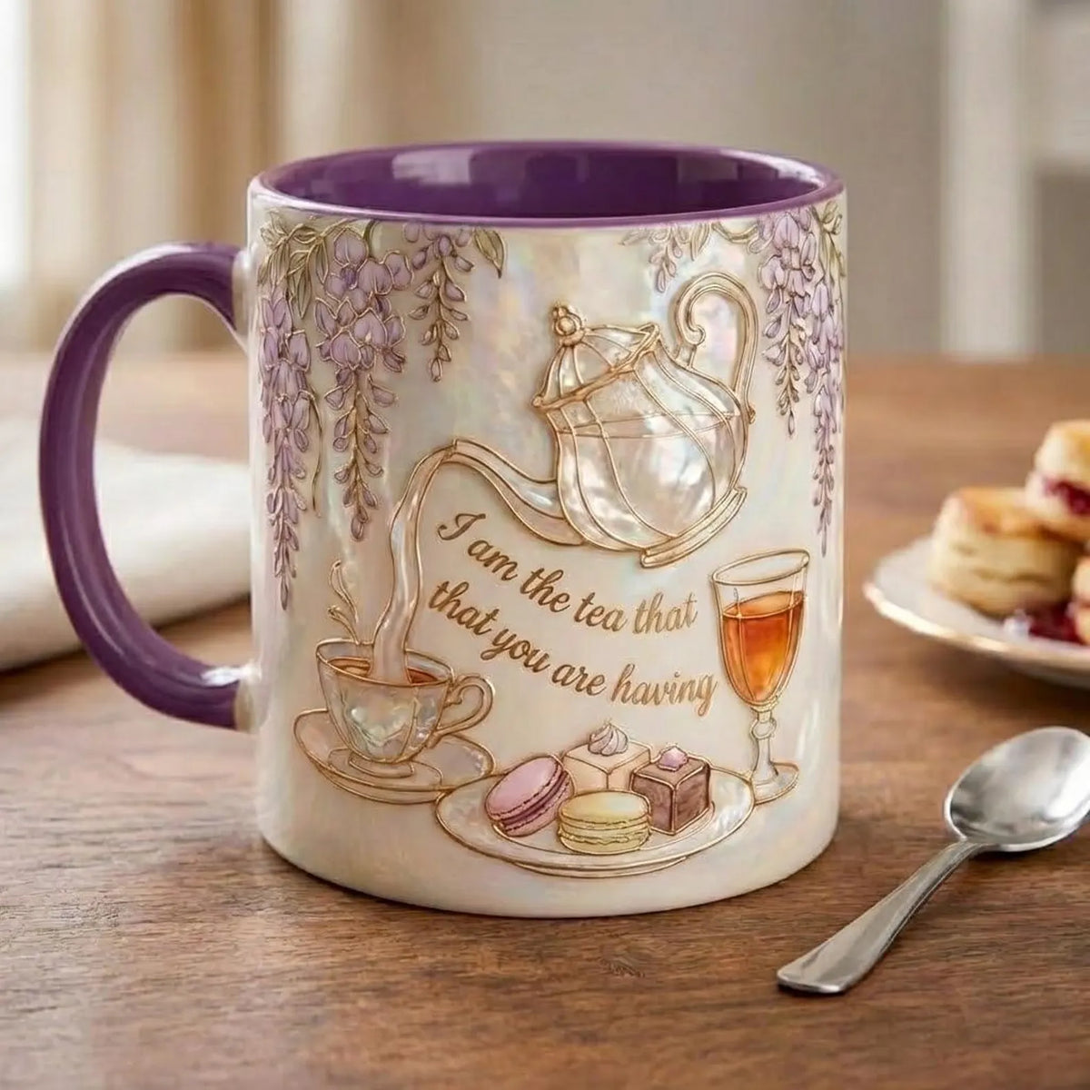 I Am The Tea That You Are Having Faux 3D Mug – Bookish Tea Lover Accent Mug
