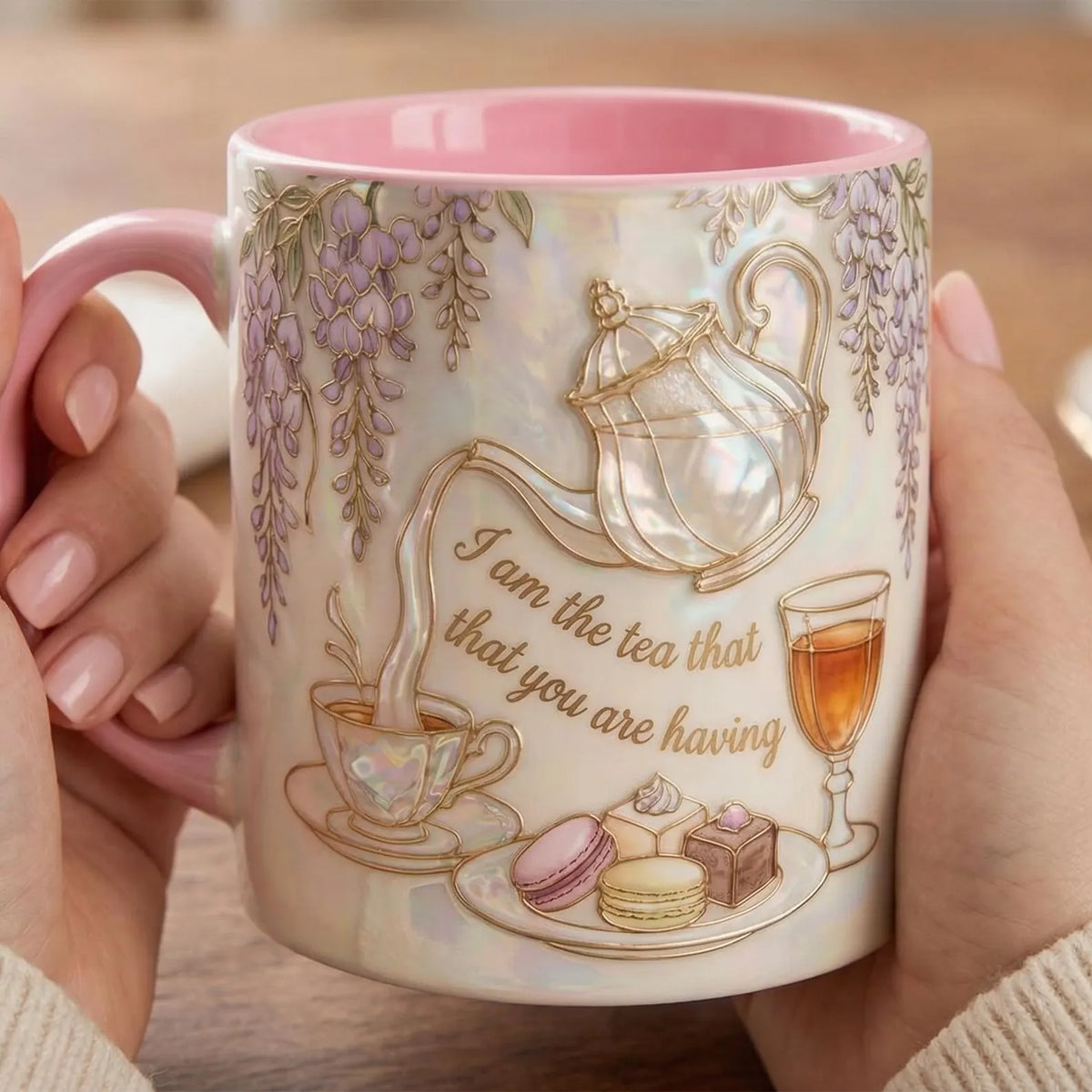 I Am The Tea That You Are Having Faux 3D Mug – Bookish Tea Lover Accent Mug
