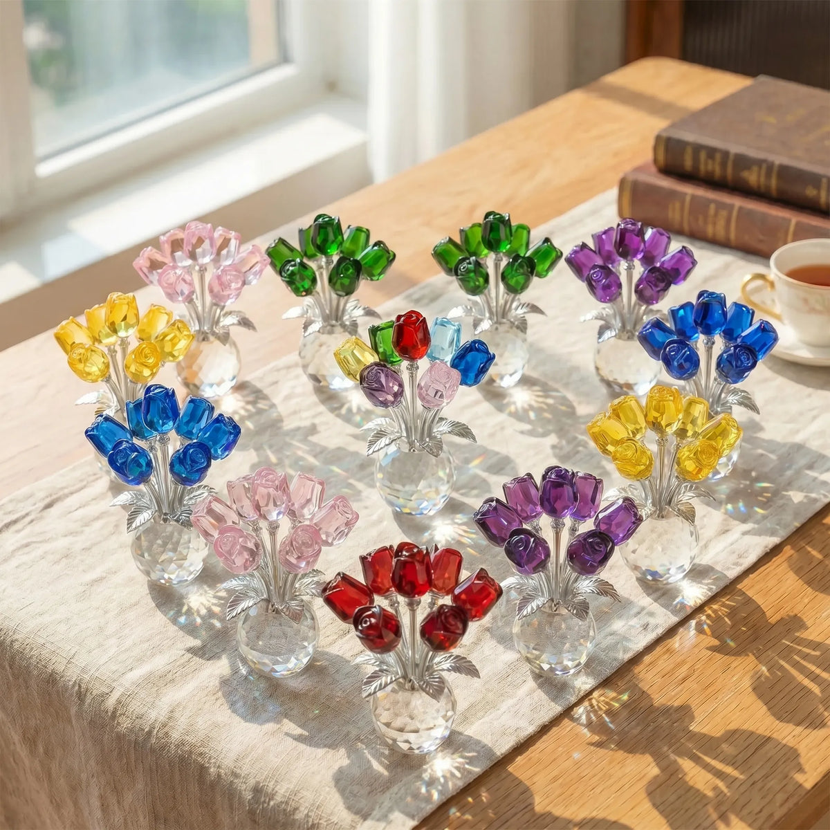 🔥Hot Sale🌹Colorful Crystal Rose Bouquet | Perfect Gift for Her & Home Decor