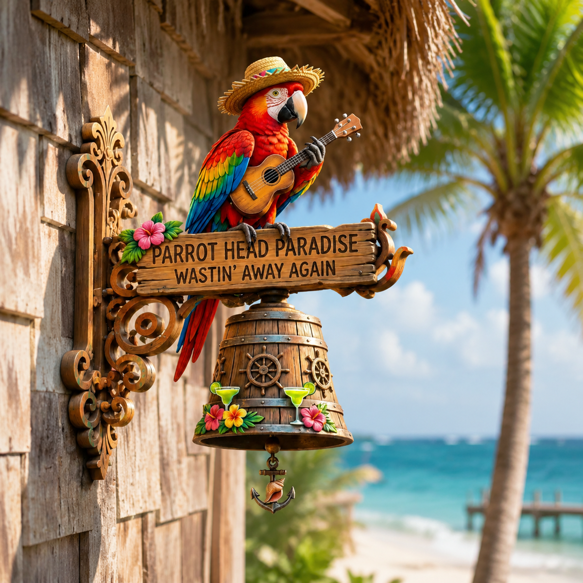 Parrot Head Paradise Wall-Mounted Doorbell