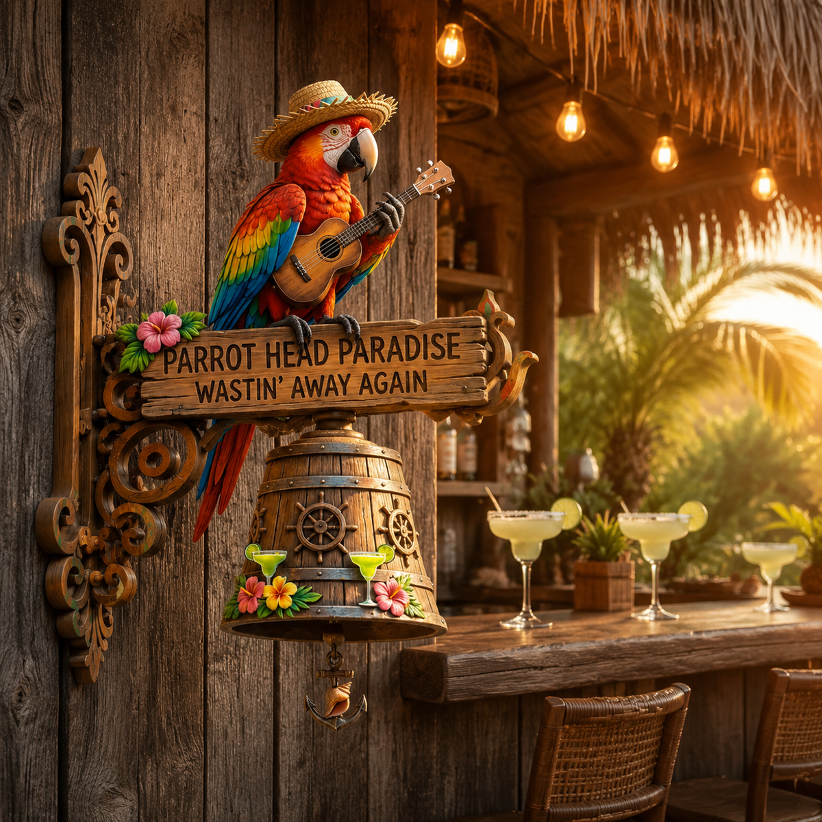 Parrot Head Paradise Wall-Mounted Doorbell
