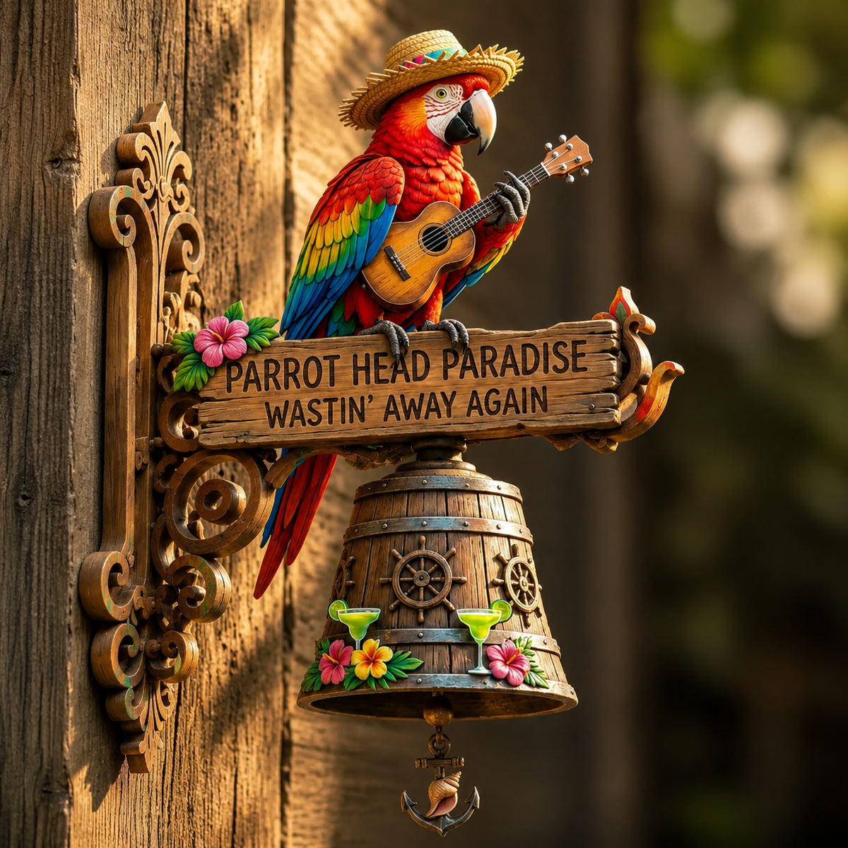 Parrot Head Paradise Wall-Mounted Doorbell