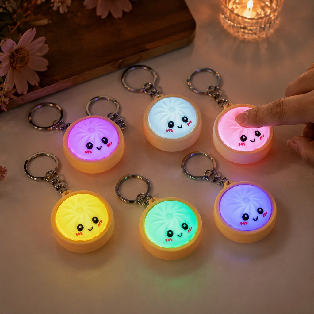 🔥 LAST DAY 49% OFF🔥  Cute Dumpling Pressable Fidget Keychain - touch sensing light