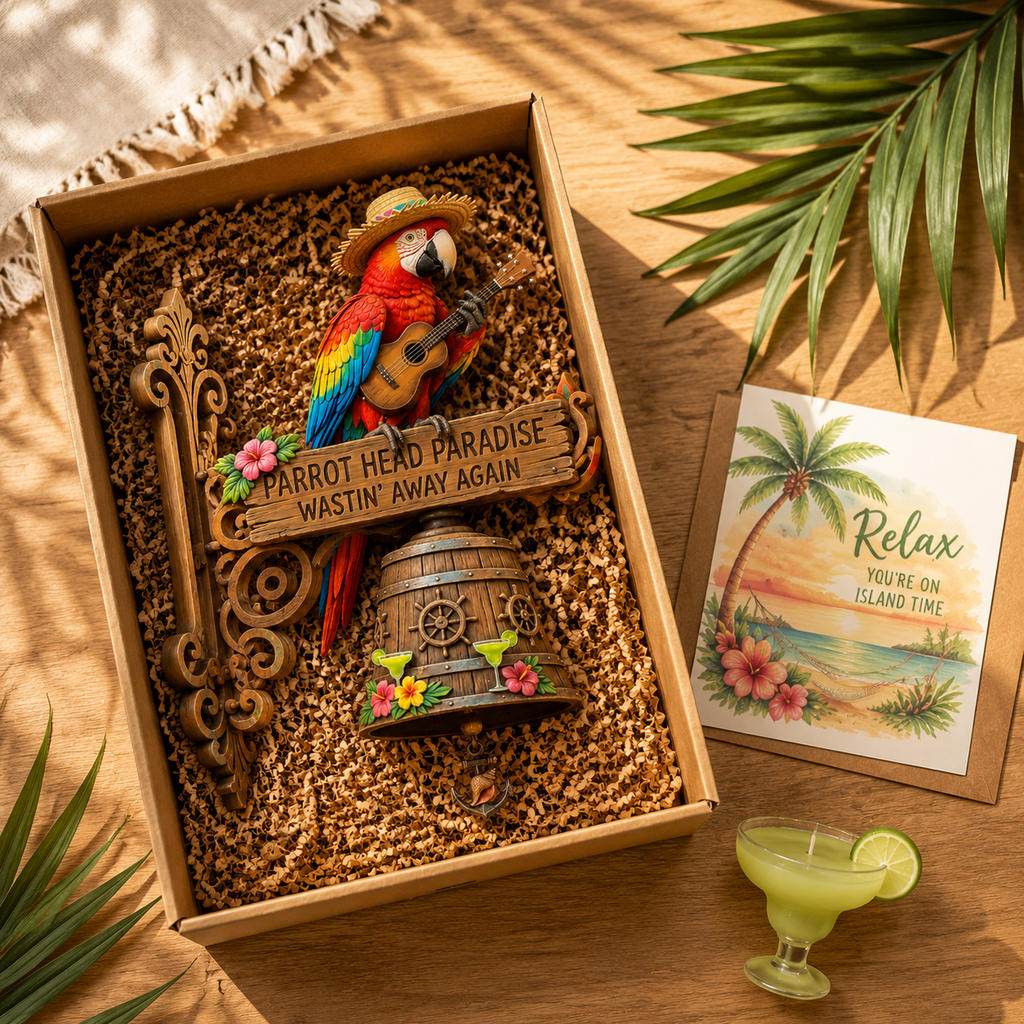 Parrot Head Paradise Wall-Mounted Doorbell