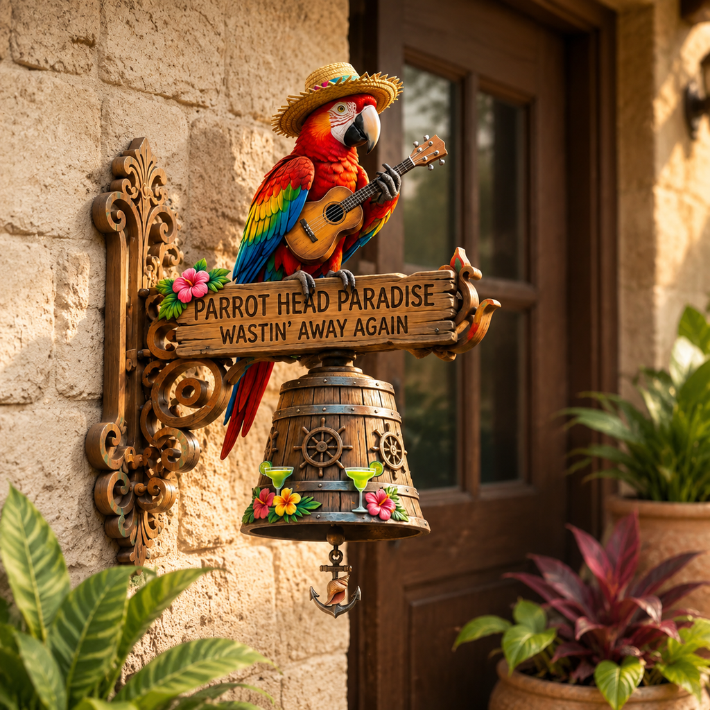 Parrot Head Paradise Wall-Mounted Doorbell