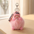 Cute Fluffy Plush Sleeping Doll Keychain
