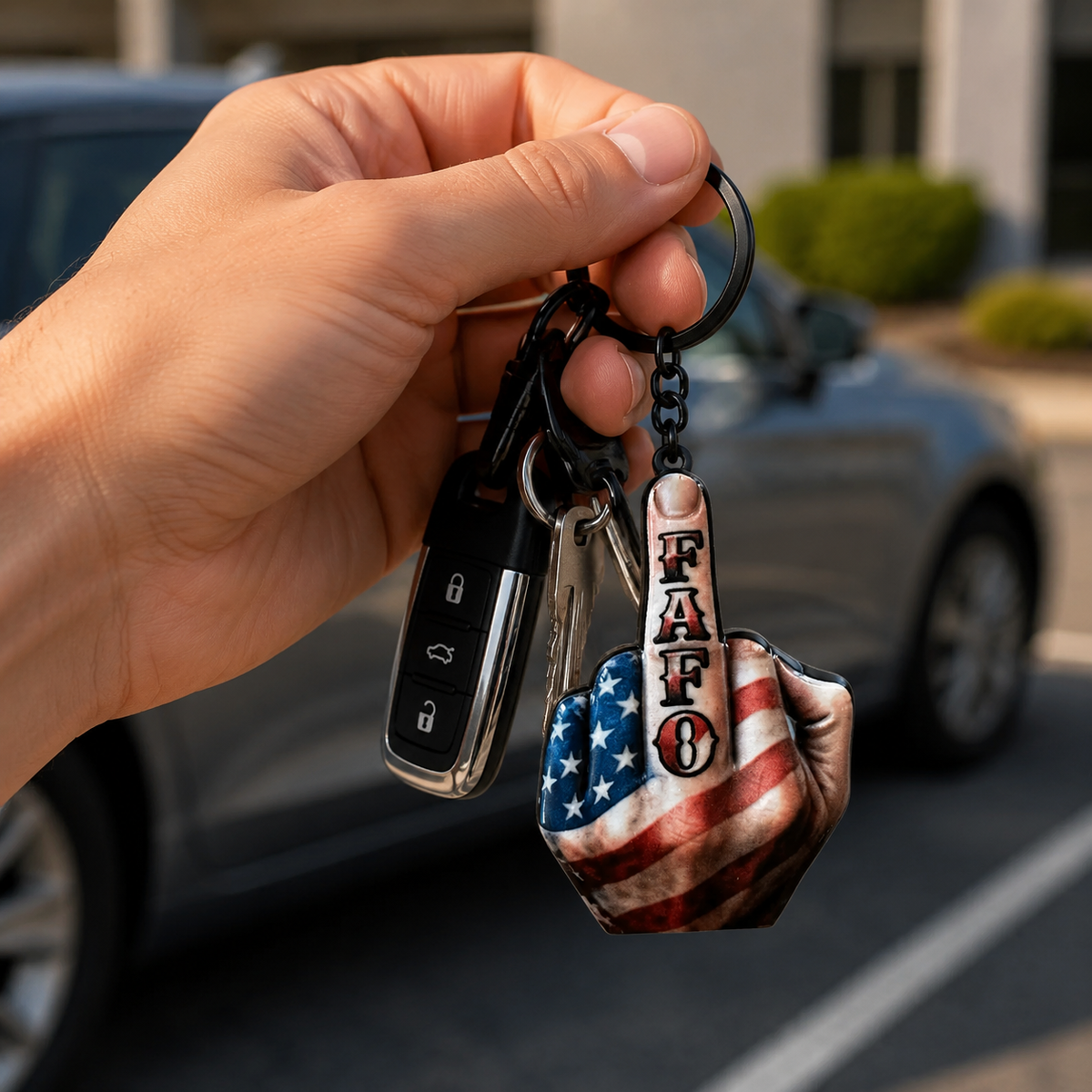Middle Finger FAFO Keychain